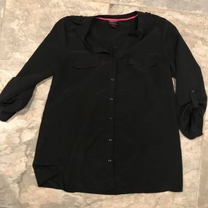 Oh Baby Maternity Button Down Top - Black - Large